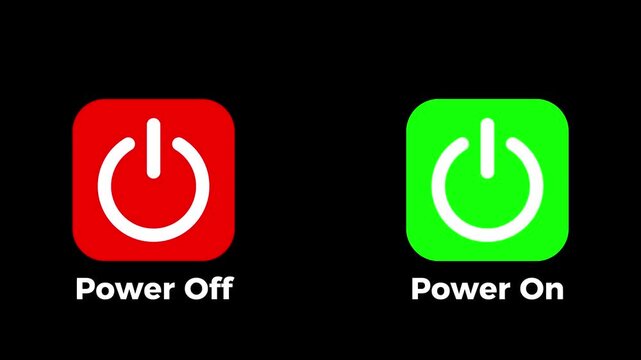 A dual icon showing blue power on and red power off buttons side by side offering quick toggle control for activating or deactivating any device on alpha channel.