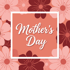Obraz premium Mother'S Day Greeting Card with Floral Background Design