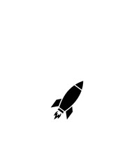 Obraz premium Minimalist Black Rocket Ship Icon Vector Illustration