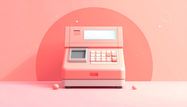 Retro Style Electronic Cash Register Machine
