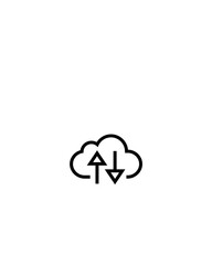 Fototapeta premium Cloud Computing Data Transfer Vector Icon with Arrows