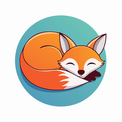 Obraz premium Cute Sleeping Fox Illustration