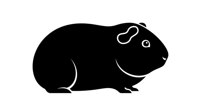 Black silhouette of a guinea pig.