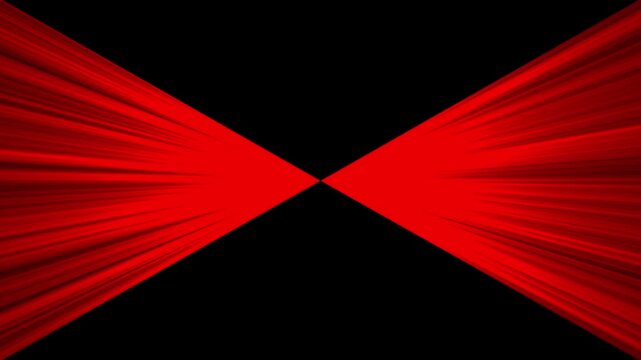 Abstract red comic speed lines zoom transition on black background