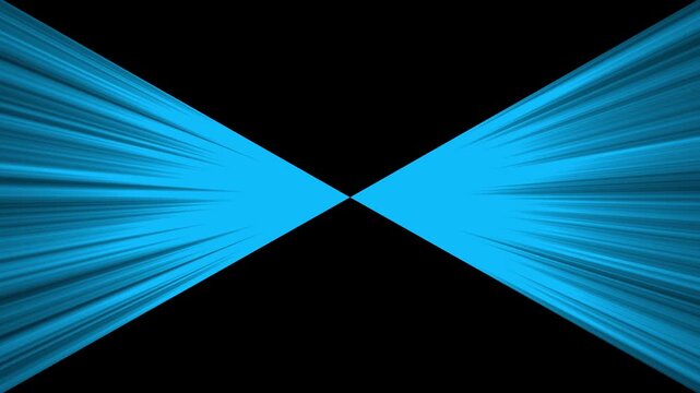Abstract blue comic speed lines zoom transition on black background