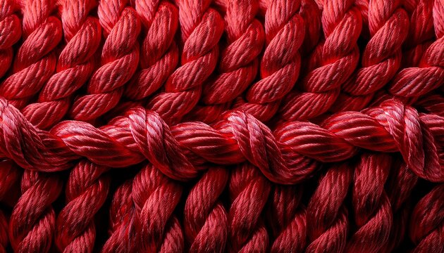vibrant red rope with intricate twisted design for decorative use
