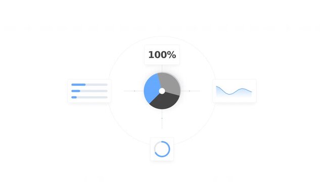 Dynamic motion featuring animated charts and graphs illustrating data analysis and growth trends in a modern digital environment.