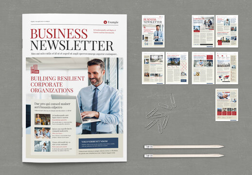 Business Style Newsletter Layout in Clean and Modern Style