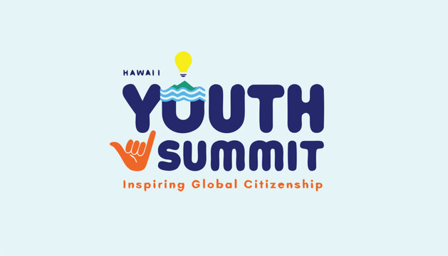 Hawaii youth summit logo featuring a shaka sign and lightbulb