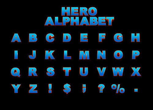 Hero Big Blue Bold Alphabet