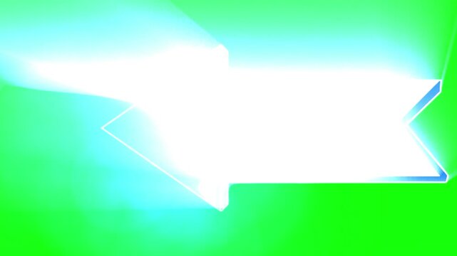 Arrow pointing left with a radiant glowing light effect sits on a solid green background providing a clean visual element for digital design projects that require clear directional communication cues.
