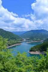 Fototapeta premium 魚梁瀬ダム湖 初夏 高知県北川村