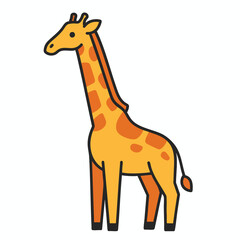 Obraz premium A cute hand-drawn illustration of a friendly giraffe character.
