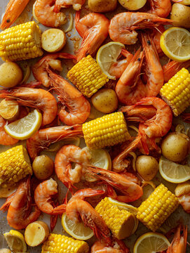 Cajun shrimp boil in Louisiana
