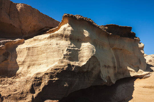 Volcanic Rock Formations and Eroded Coastal Landscape in Tenerife