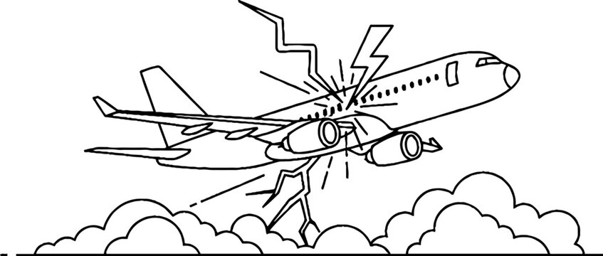 Whimsical Cartoon Airplane with Giant Mosquito Attack.