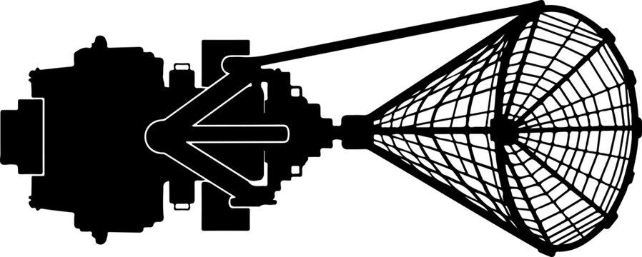 Black, industrial robotic arm, mechanical claw, vector illustration, industrial automation, robotics
