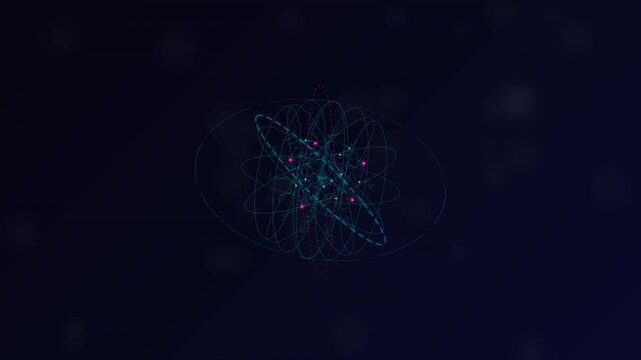 Dynamic motion of glowing particles forming intricate geometric patterns in a dark space environment.