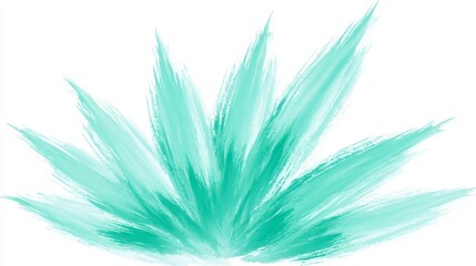 Obraz premium Turquoise Single Brush Stroke On White Background