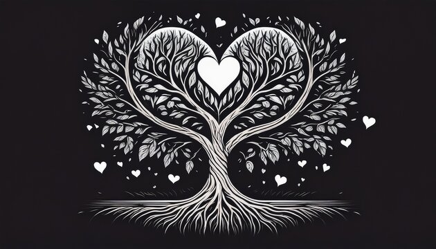 a tattoo of a tree with a heart in the middle