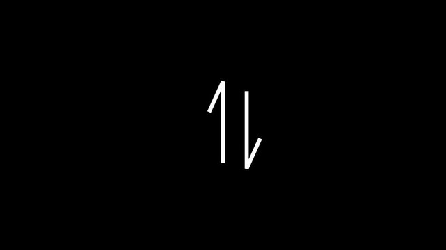 A minimalist icon consisting of two vertical white arrows pointing in opposite directions (up and down).