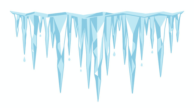 a row of blue icicles hanging down.