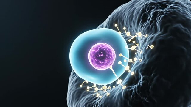 Cell division process ideal for creative backgrounds and modern web design