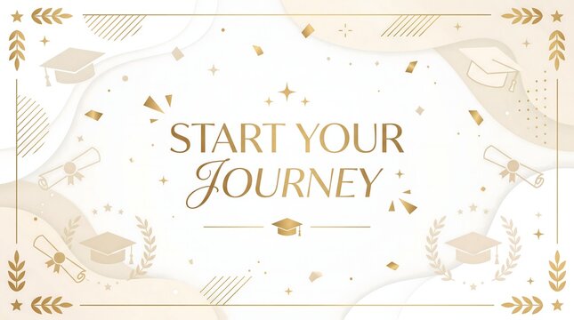 Start your journey graduation celebration background template