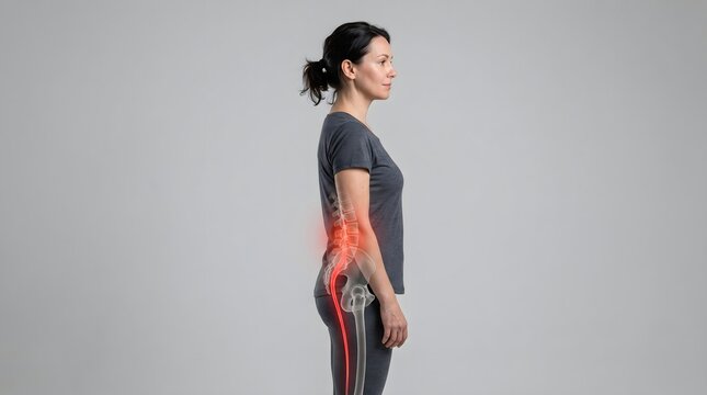 Sciatica Nerve Pain and Lower Back Spine Disorder Medical Concept
