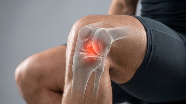 Knee Ligament Injury and ACL Tear Pain Medical Anatomy Illustration