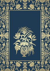 wedding card design, paisley floral pattern , India  © SIRIUS*