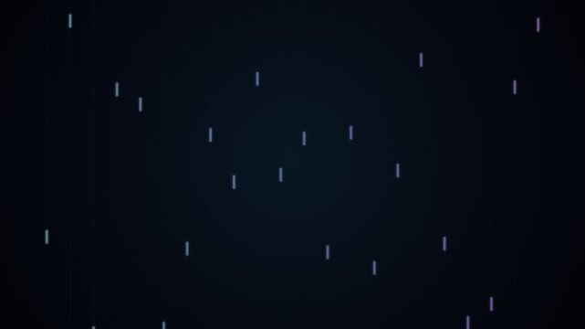 Abstract neon vertical lines falling on a dark digital background