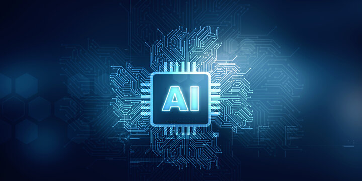 2d illustration Artificial Intelligence (AI) concept