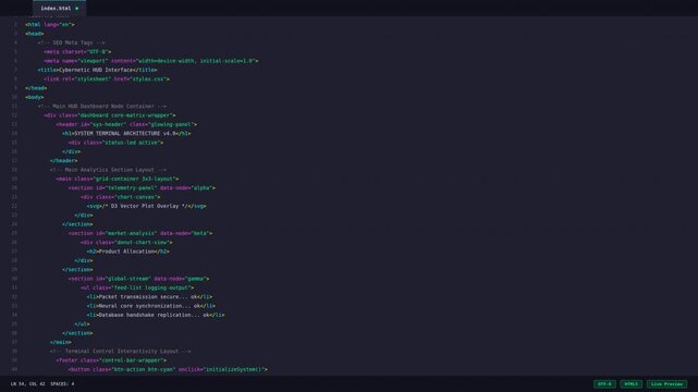 Dynamic motion showcasing vibrant digital code flow and futuristic technology visuals in a seamless loop for digital media projects.