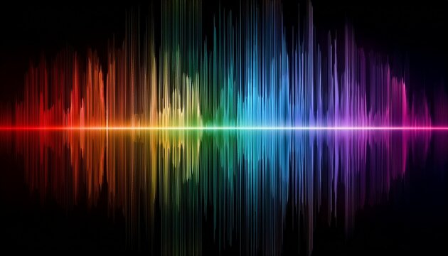 An Abstract Background Of Sound Frequency Lines In Multicolor