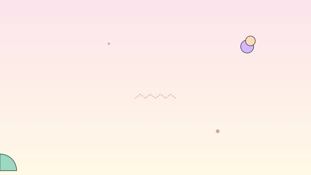 Colorful abstract motion with floating shapes and vibrant pastel background for dynamic visual effects.