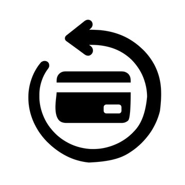 Credit card refund symbol for financial transactions