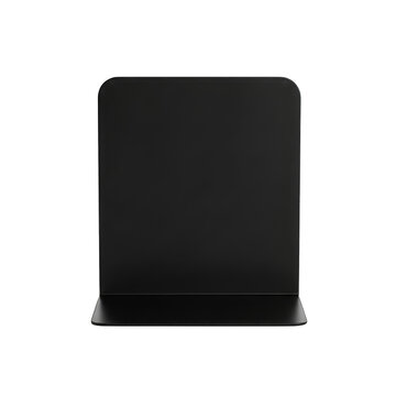 Black metal bookend simple geometric design on transparent background high quality professional detailed modern elegant stylish