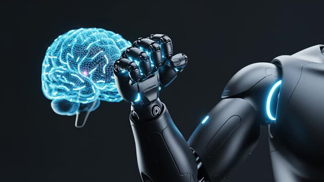 Digital brain with glowing neural network emphasizing modern aesthetics and minimalist design