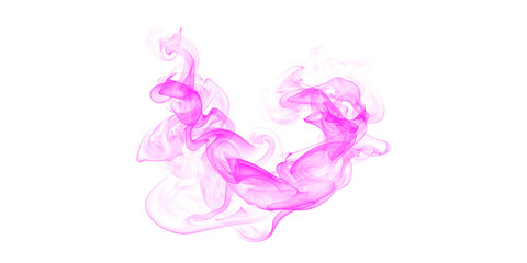 Abstract Pink Smoke Swirls on White Background, Ethereal Wisps and Flowing Patterns © Ansari