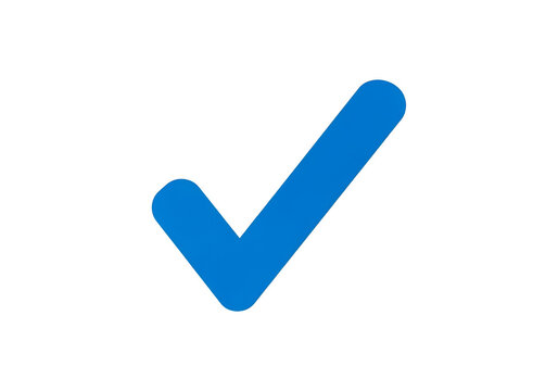 Bright blue checkmark icon symbolizing approval or confirmation isolated on transparent background