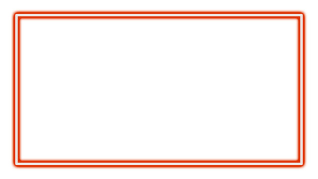 Modern Orange Double Line Neon Glow Rectangular Border Frame Isolated on Transparent Background