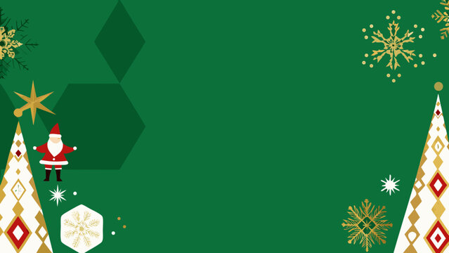 santa claus in geometric winter scene christmas