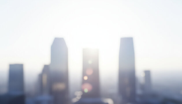 霞んだ高層ビル街のイメージ画像 ソフトフォーカスでぼやけた画像