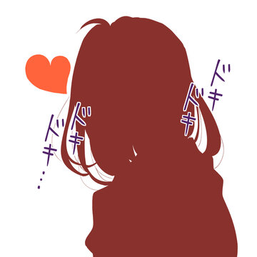 パーカーを着た女性　恋　シルエット　ドキドキドキドキ&hellip;