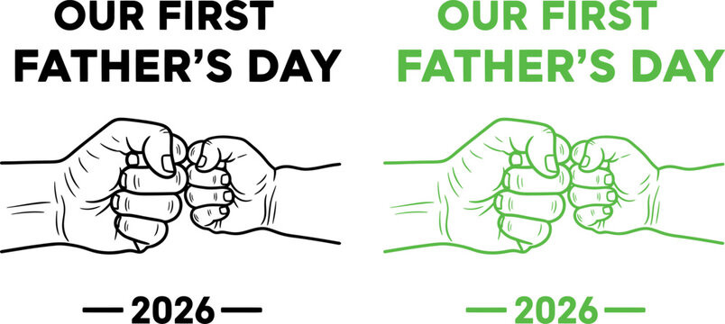 Our first father's day 2026 commemorative fist bump illustration