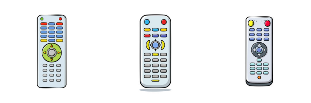 Set of electronic remote controls for entertainment systems and devices