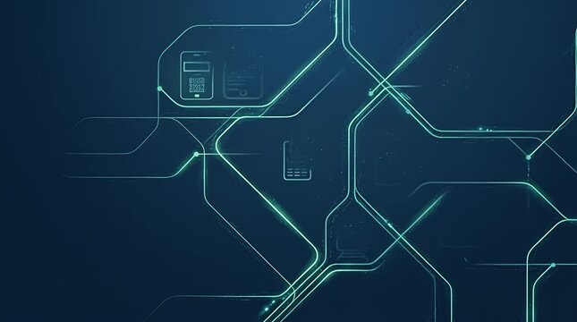 Futuristic NFC Technology and Transportation Icons