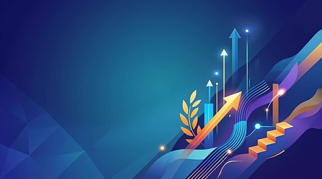 Abstract Growth Concept with Colorful Arrows and Graphs