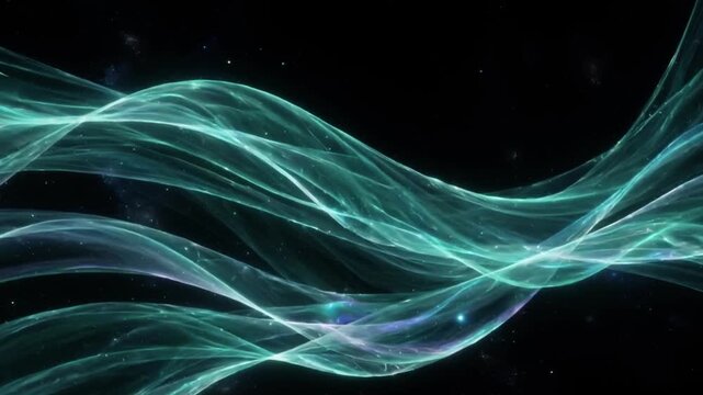 Teal energy waves flowing abstract, elegant background seamless loop